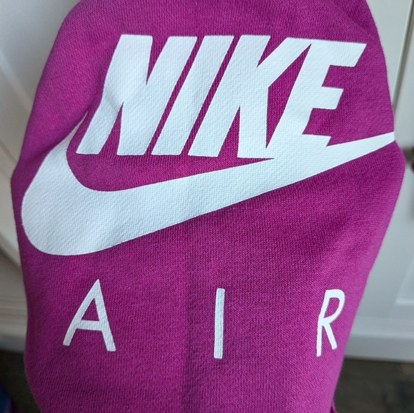 Nike Air High-Rise Fleece Pants Pink - Raw Hem - Streetwear Style XS - Picture 4 of 7